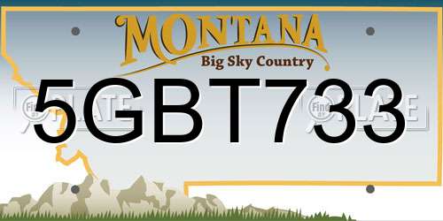 5GBT733 Montana License Plate