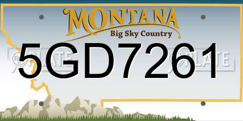 5GD7261 Montana License Plate