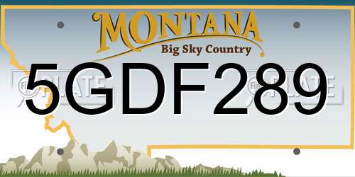 5GDF289 Montana License Plate