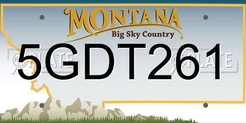 5GDT261 Montana License Plate