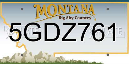 5GDZ761 Montana License Plate