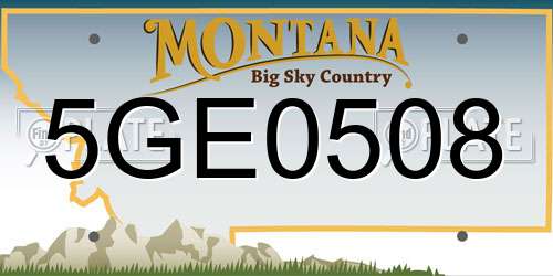 5GE0508 Montana License Plate