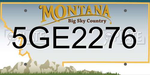 5GE2276 Montana License Plate