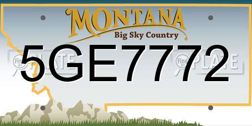 5GE7772 Montana License Plate