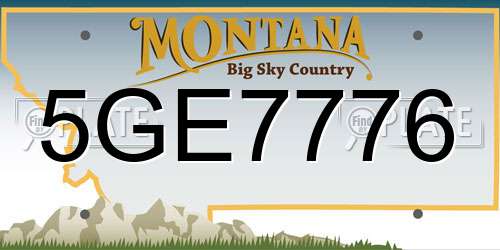5GE7776 Montana License Plate