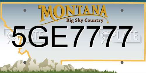 5GE7777 Montana License Plate