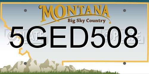 5GED508 Montana License Plate