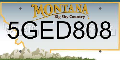 5GED808 Montana License Plate