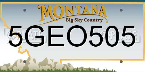 5GEO505 Montana License Plate