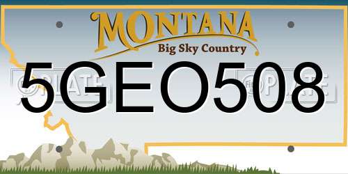 5GEO508 Montana License Plate
