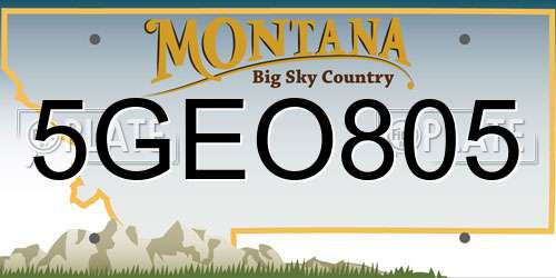 5GEO805 Montana License Plate