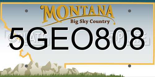 5GEO808 Montana License Plate