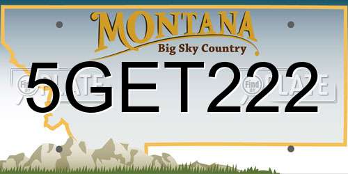 5GET222 Montana License Plate