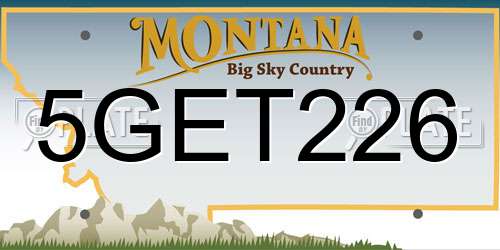 5GET226 Montana License Plate