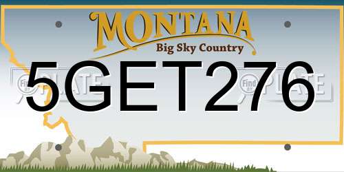 5GET276 Montana License Plate