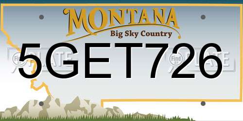 5GET726 Montana License Plate