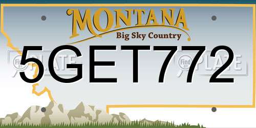 5GET772 Montana License Plate