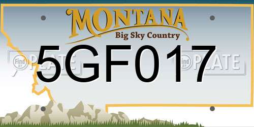 5GF017 Montana License Plate