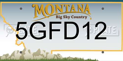 5GFD12 Montana License Plate