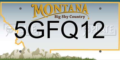 5GFQ12 Montana License Plate