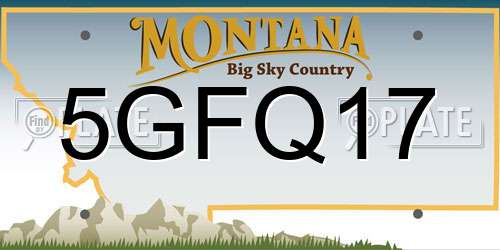 5GFQ17 Montana License Plate