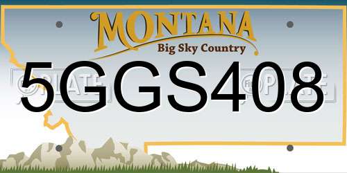 5GGS408 Montana License Plate