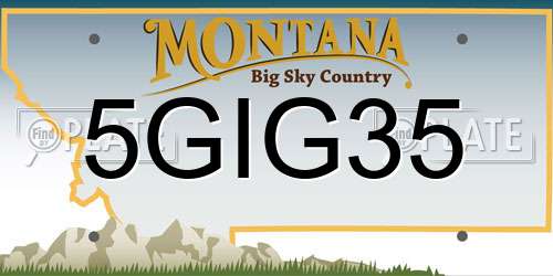 5GIG35 Montana License Plate