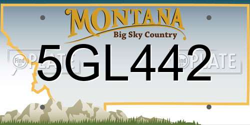 5GL442 Montana License Plate