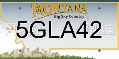 5GLA42 Montana License Plate