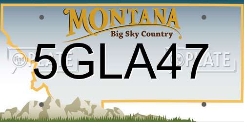 5GLA47 Montana License Plate