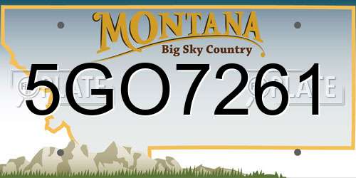 5GO7261 Montana License Plate
