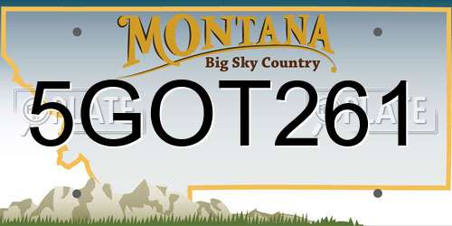 5GOT261 Montana License Plate