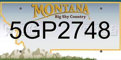 5GP2748 Montana License Plate