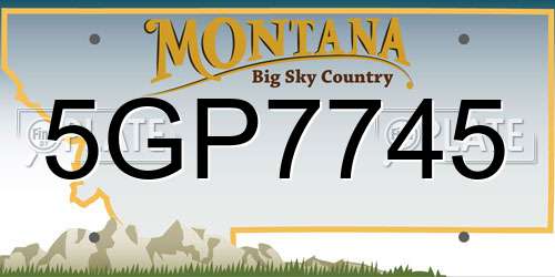 5GP7745 Montana License Plate