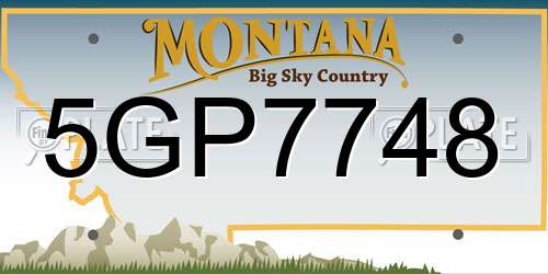 5GP7748 Montana License Plate
