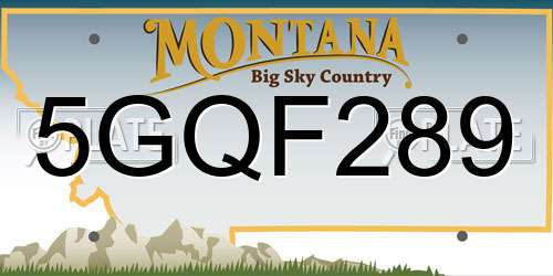 5GQF289 Montana License Plate