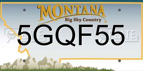 5GQF55 Montana License Plate