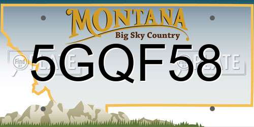 5GQF58 Montana License Plate