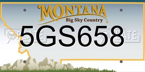 5GS658 Montana License Plate