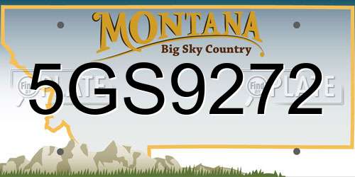 5GS9272 Montana License Plate