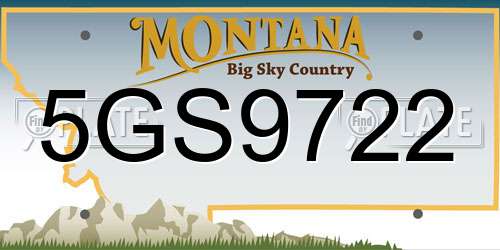 5GS9722 Montana License Plate