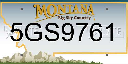 5GS9761 Montana License Plate