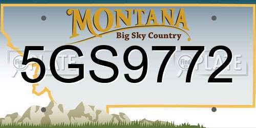 5GS9772 Montana License Plate