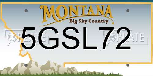 5GSL72 Montana License Plate