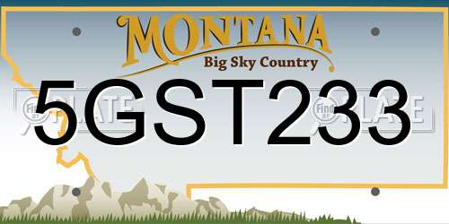 5GST233 Montana License Plate