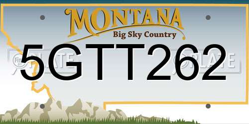 5GTT262 Montana License Plate