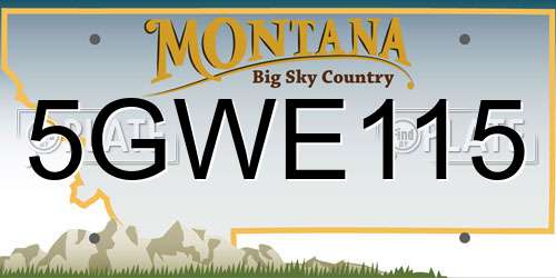 5GWE115 Montana License Plate