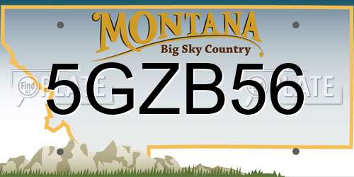 5GZB56 Montana License Plate