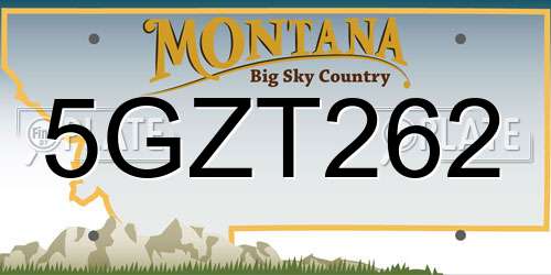 5GZT262 Montana License Plate