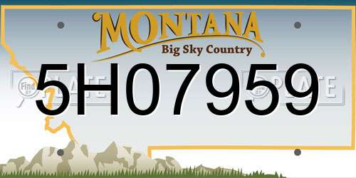 5H07959 Montana License Plate
